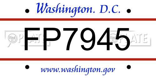FP7945 District Of Columbia License Plate
