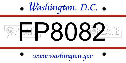 FP8082 District Of Columbia License Plate