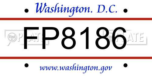 FP8186 District Of Columbia License Plate