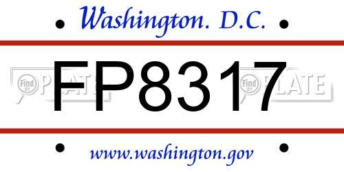 FP8317 District Of Columbia License Plate