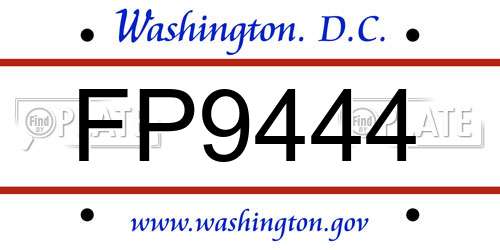 FP9444 District Of Columbia License Plate