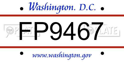 FP9467 District Of Columbia License Plate