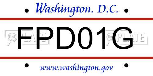 FPD01G District Of Columbia License Plate