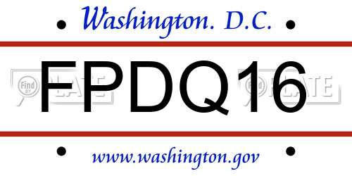 FPDQ16 District Of Columbia License Plate