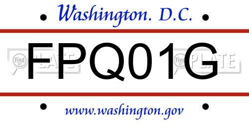 FPQ01G District Of Columbia License Plate