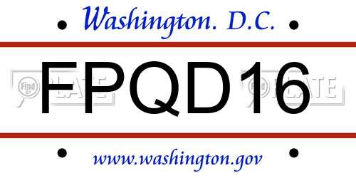 FPQD16 District Of Columbia License Plate