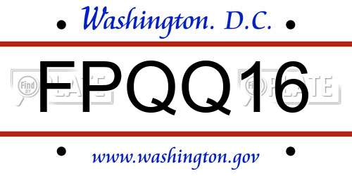 FPQQ16 District Of Columbia License Plate