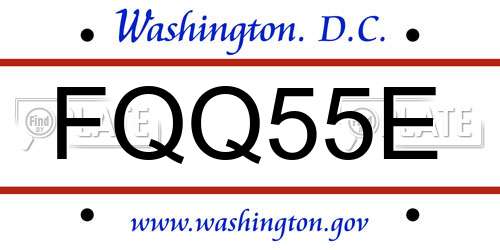 FQQ55E District Of Columbia License Plate
