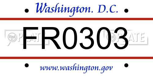 FR0303 District Of Columbia License Plate