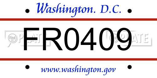 FR0409 District Of Columbia License Plate