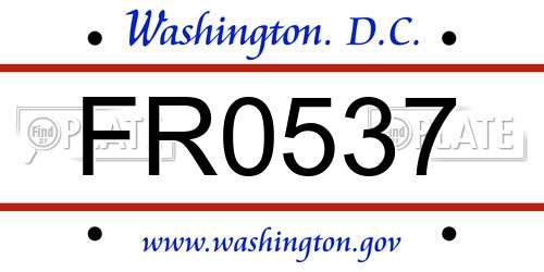 FR0537 District Of Columbia License Plate