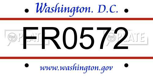 FR0572 District Of Columbia License Plate