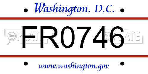 FR0746 District Of Columbia License Plate
