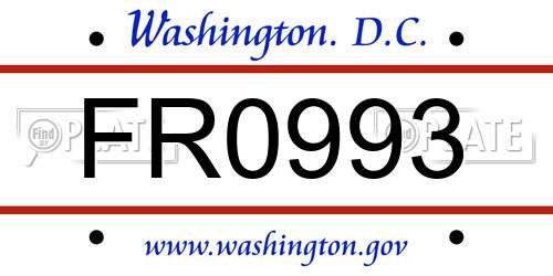 FR0993 District Of Columbia License Plate