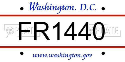 FR1440 District Of Columbia License Plate