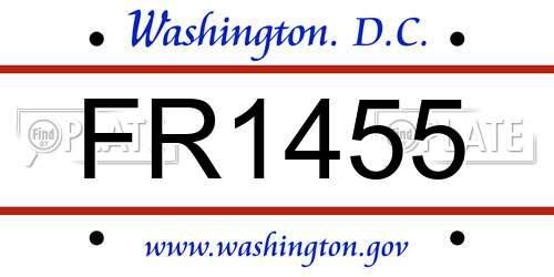 FR1455 District Of Columbia License Plate