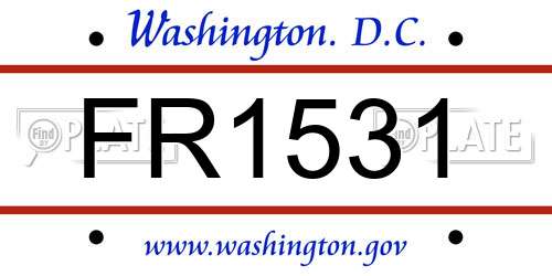 FR1531 District Of Columbia License Plate