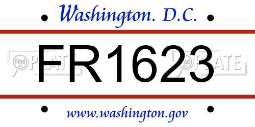 FR1623 District Of Columbia License Plate
