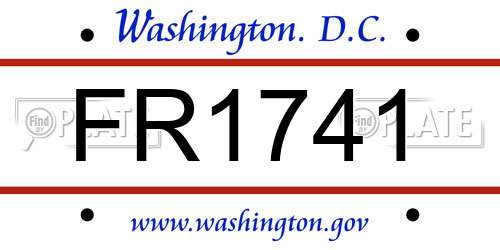 FR1741 District Of Columbia License Plate