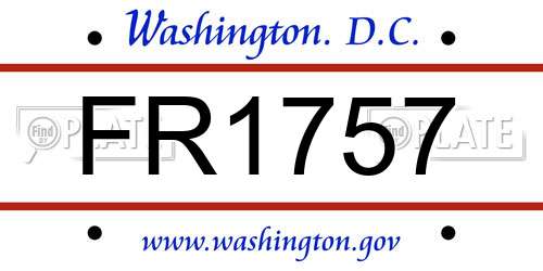 FR1757 District Of Columbia License Plate