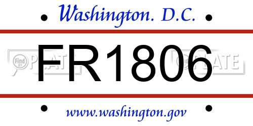 FR1806 District Of Columbia License Plate
