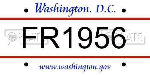 FR1956 District Of Columbia License Plate
