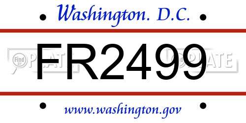 FR2499 District Of Columbia License Plate