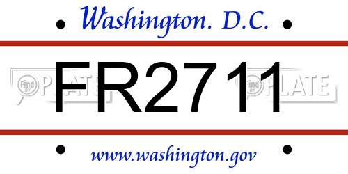 FR2711 District Of Columbia License Plate