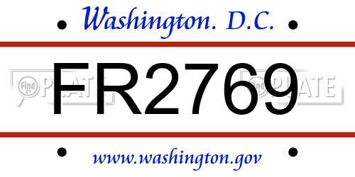 FR2769 District Of Columbia License Plate