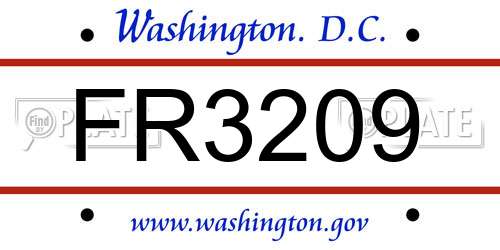 FR3209 District Of Columbia License Plate