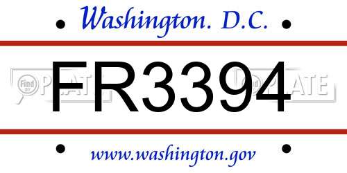 FR3394 District Of Columbia License Plate