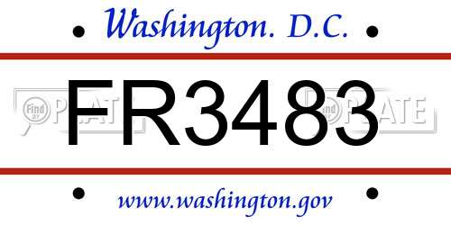 FR3483 District Of Columbia License Plate