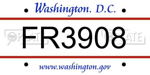 FR3908 District Of Columbia License Plate