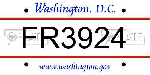 FR3924 District Of Columbia License Plate