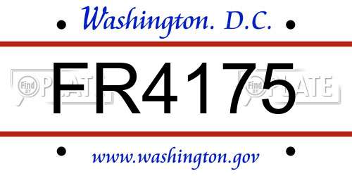 FR4175 District Of Columbia License Plate