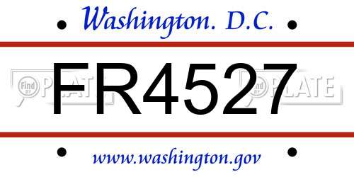 FR4527 District Of Columbia License Plate