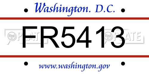 FR5413 District Of Columbia License Plate