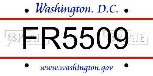 FR5509 District Of Columbia License Plate