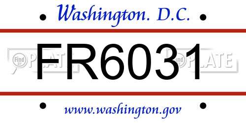 FR6031 District Of Columbia License Plate