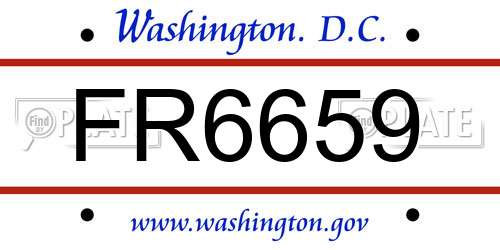 FR6659 District Of Columbia License Plate