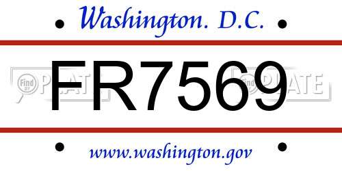 FR7569 District Of Columbia License Plate