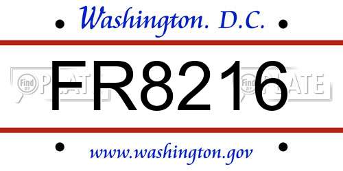 FR8216 District Of Columbia License Plate