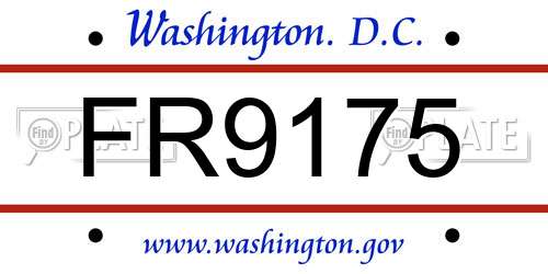 FR9175 District Of Columbia License Plate
