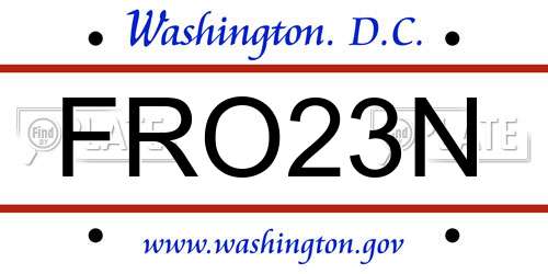 FRO23N District Of Columbia License Plate