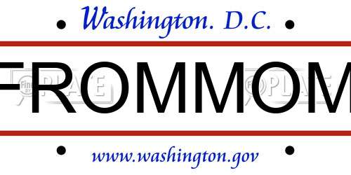 FROMMOM District Of Columbia License Plate