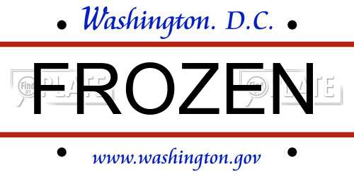 FROZEN District Of Columbia License Plate