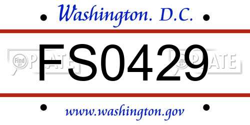 FS0429 District Of Columbia License Plate