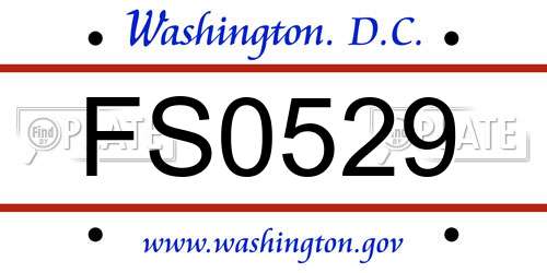 FS0529 District Of Columbia License Plate