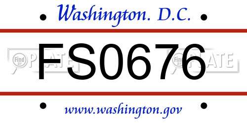 FS0676 District Of Columbia License Plate