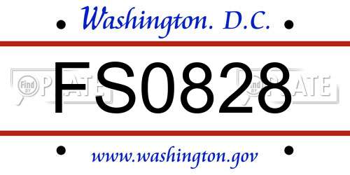 FS0828 District Of Columbia License Plate